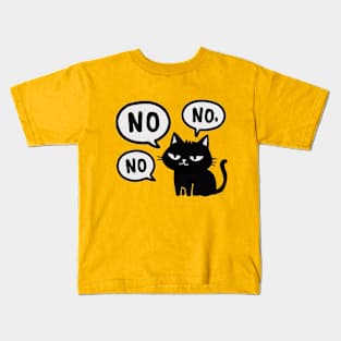 black cat says No Kids T-Shirt